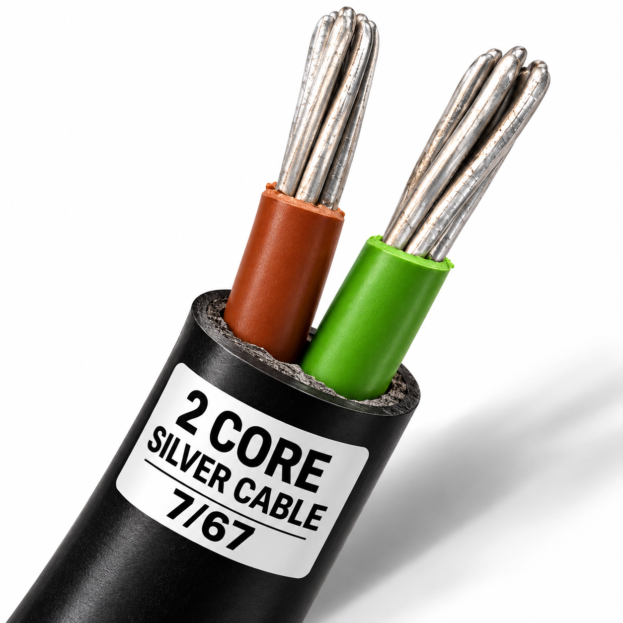 2core 7.67 2 Core Silver Cable 7/67 - Image 1