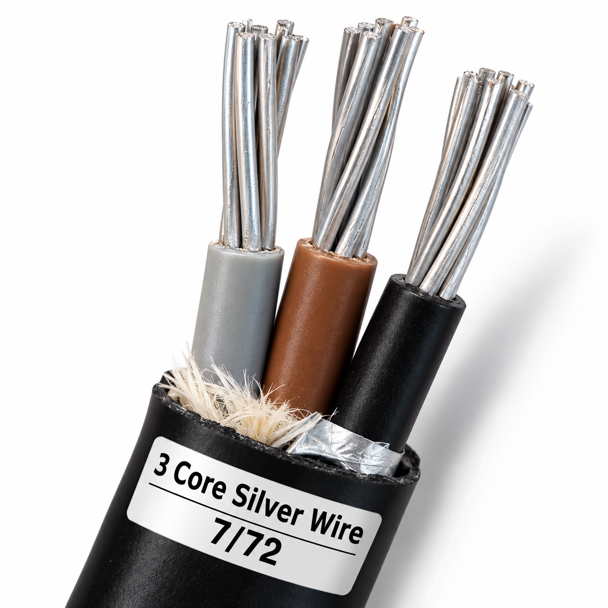 3 core silver 7 72 3 Core Silver Wire 7/72 - Image 1